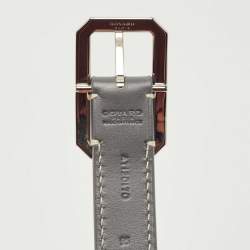 Pre Owned Goyard Grey Goyardine Coated Canvas and Leather Olympic Belt 95CM