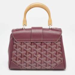 Goyard Burgundy Goyardine Coated Canvas and Leather Mini Saigon Top Handle Bag