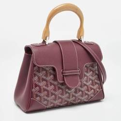 Goyard Burgundy Goyardine Coated Canvas and Leather Mini Saigon Top Handle Bag