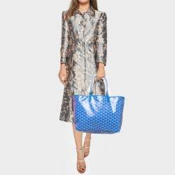 Goyard Blue Goyardine Coated Canvas and Leather Saint Louis PM Tote