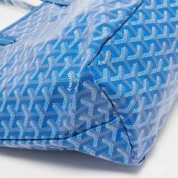 Goyard Blue Goyardine Coated Canvas and Leather Saint Louis PM Tote