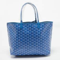 Goyard Blue Goyardine Coated Canvas and Leather Saint Louis PM Tote