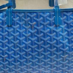 Goyard Blue Goyardine Coated Canvas and Leather Saint Louis PM Tote