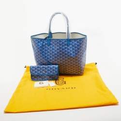 Goyard Blue Goyardine Coated Canvas and Leather Saint Louis PM Tote
