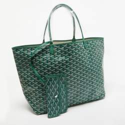 Pre Owned Goyard Green Goyardine Coated Canvas and Leather Saint Louis GM Tote