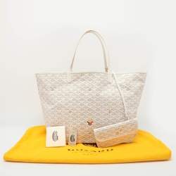 Goyard White Goyardine Coated Canvas and Leather Saint Louis Claire Voie GM Tote