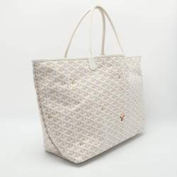 Goyard White Goyardine Coated Canvas and Leather Saint Louis Claire Voie GM Tote
