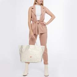 Goyard White Goyardine Coated Canvas and Leather Saint Louis Claire Voie GM Tote