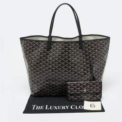Pre Owned Goyard Black Goyardine Coated Canvas and Leather Saint Louis GM Tote