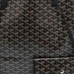 Pre Owned Goyard Black Goyardine Coated Canvas and Leather Saint Louis GM Tote