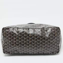 Pre Owned Goyard Black Goyardine Coated Canvas and Leather Saint Louis GM Tote