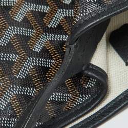 Pre Owned Goyard Black Goyardine Coated Canvas and Leather Saint Louis GM Tote