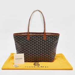 Pre Owned Goyard Brown Goyardine Coated Canvas and Leather Artois PM Tote