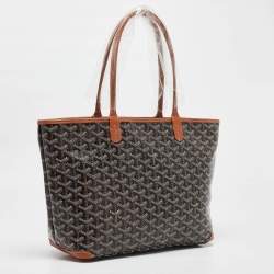 Pre Owned Goyard Brown Goyardine Coated Canvas and Leather Artois PM Tote