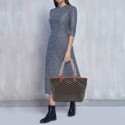 Pre Owned Goyard Brown Goyardine Coated Canvas and Leather Artois PM Tote