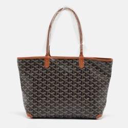 Pre Owned Goyard Brown Goyardine Coated Canvas and Leather Artois PM Tote