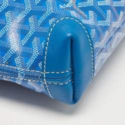 Goyard Blue Goyardine Coated Canvas and Leather Conti Pouch