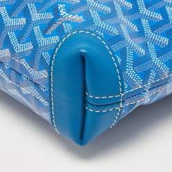 Goyard Blue Goyardine Coated Canvas and Leather Conti Pouch