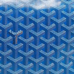 Goyard Blue Goyardine Coated Canvas and Leather Conti Pouch