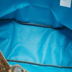 Pre Owned Goyard Grey/Turquoise Goyardine Coated Canvas and Leather Saint Louis Claire Voie GM Tote