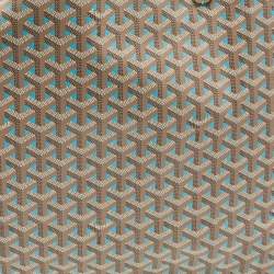Pre Owned Goyard Grey/Turquoise Goyardine Coated Canvas and Leather Saint Louis Claire Voie GM Tote