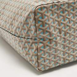 Pre Owned Goyard Grey/Turquoise Goyardine Coated Canvas and Leather Saint Louis Claire Voie GM Tote