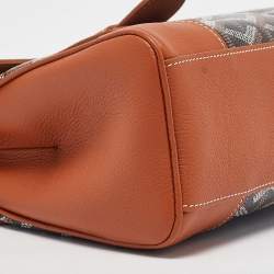 Pre Owned Goyard Tan/Black Goyardine Coated Canvas And Leather Mini Saigon Top Handle Bag
