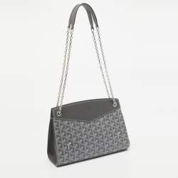 Goyard Grey Goyardine Coated Canvas and Leather Rouette Structure PM Shoulder Bag