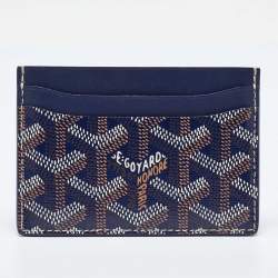 Goyard Navy Blue Goyardine Coated Canvas and Leather Saint Sulpice Card Case