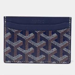 Goyard Navy Blue Goyardine Coated Canvas and Leather Saint Sulpice Card Case