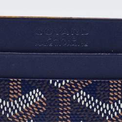 Goyard Navy Blue Goyardine Coated Canvas and Leather Saint Sulpice Card Case