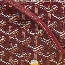 Pre Owned Goyard Burgundy Goyardine Coated Canvas and Leather Plumet Crossbody Bag