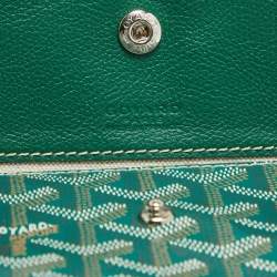 Pre Owned Goyard Green Goyardine Coated Canvas and Leather Saint Louis PM Tote