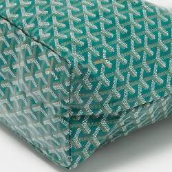 Pre Owned Goyard Green Goyardine Coated Canvas and Leather Saint Louis PM Tote