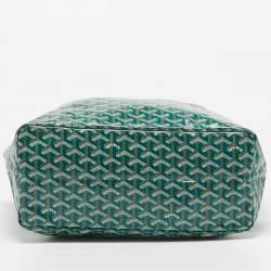 Pre Owned Goyard Green Goyardine Coated Canvas and Leather Saint Louis PM Tote