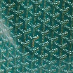 Pre Owned Goyard Green Goyardine Coated Canvas and Leather Saint Louis PM Tote