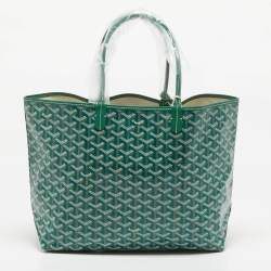 Pre Owned Goyard Green Goyardine Coated Canvas and Leather Saint Louis PM Tote