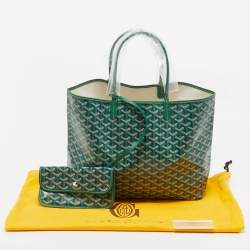 Pre Owned Goyard Green Goyardine Coated Canvas and Leather Saint Louis PM Tote