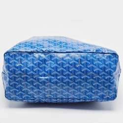 Goyard Blue Goyardine Coated Canvas and Leather Saint Louis PM Tote