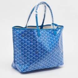 Goyard Blue Goyardine Coated Canvas and Leather Saint Louis PM Tote