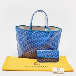 Goyard Blue Goyardine Coated Canvas and Leather Saint Louis PM Tote