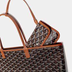 Goyard Black & Tan Goyardine Coated Canvas and Leather Saint Louis PM Tote Bag