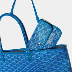 Pre Owned Goyard Sky Blue Goyardine Coated Canvas and Leather Saint Louis PM Tote Bag