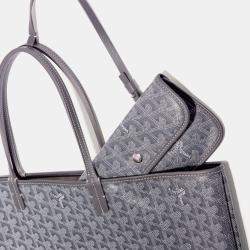 Goyard Grey Goyardine Coated Canvas and Leather Saint Louis PM Tote Bag