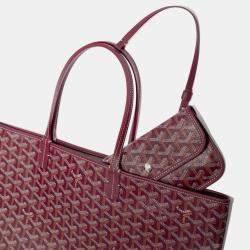 Pre Owned Goyard Burgundy Goyardine Coated Canvas and Leather Saint Louis PM Tote Bag