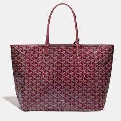 Pre Owned Goyard Burgundy Goyardine Coated Canvas and Leather Saint Louis PM Tote Bag
