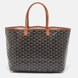 Pre Owned Goyard Brown Goyardine Coated Canvas and Leather Saint Louis PM Tote