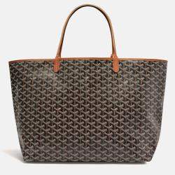 Goyard Black & Tan Goyardine Coated Canvas and Leather Saint Louis GM Tote Bag