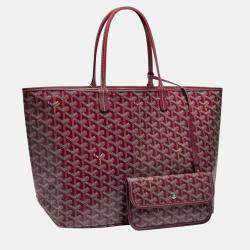 Pre Owned Goyard Burgundy Goyardine Coated Canvas and Leather Saint Louis PM Tote Bag