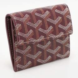 Goyard Burgundy Goyardine Coated Canvas Marigny Wallet